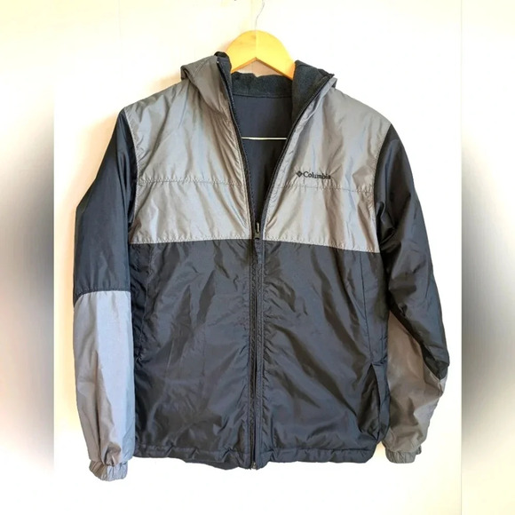 Columbia Reversible Jacket in Black Gray size 14/16 Performance Hood‎ - Picture 1 of 7